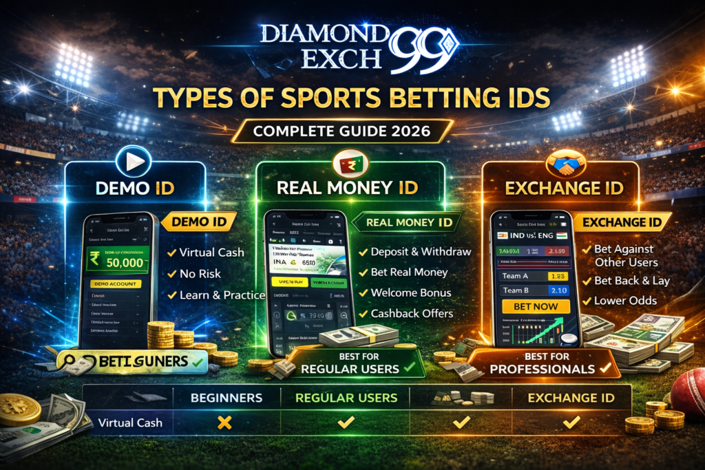 Comparison of Demo, Real Money and Exchange Sports Betting IDs in 2026