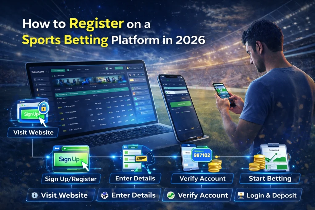 Step by step sports betting platform registration process with secure account verification